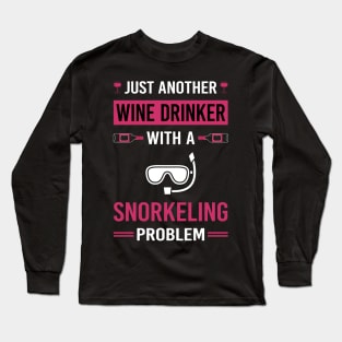 Wine Drinker Snorkeling Snorkelling Snorkel Snorkeler Long Sleeve T-Shirt